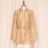 Giovanni Valentino Plaid Silk Belted Blazer
