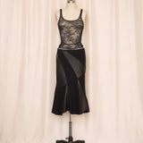 Tom Ford Flared Skirt with Leather Panels