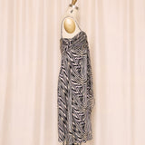 Abstract Striped Silk Dress