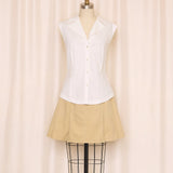 Vintage Burberry Pleated Tan Skirt