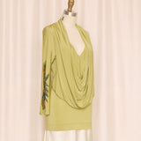 Just Cavalli Green V Cowl Neck Tunic