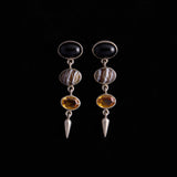 Sterling Silver Multi Stone Layered Stud Earrings