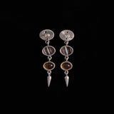 Sterling Silver Multi Stone Layered Stud Earrings