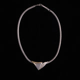 Sterling Silver Abstract Triangular Pendant Necklace