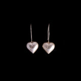 Sterling Silver Puffy Heart Shaped Drop Earrings