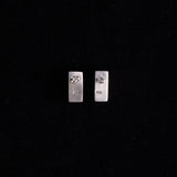 Vintage Sterling Silver Rectangle Earrings with Blue Stone, N10E