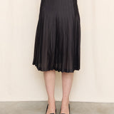 Tahari Silk Blend Grey Pleated Skirt