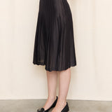Tahari Silk Blend Grey Pleated Skirt