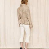 Roberto Cavalli Taupe Pleated Jacket