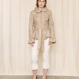 Roberto Cavalli Taupe Pleated Jacket