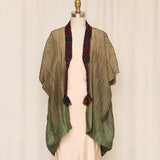 Silk Ombre Brown and Green Cocoon Cape
