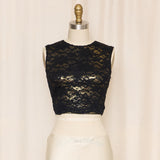 Plein Sud Black Floral Lace Sleeveless Top