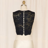 Plein Sud Black Floral Lace Sleeveless Top