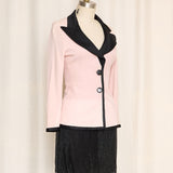 Dolce& Gabbana Vintage Pink Blazer with Black Trim