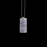 Sterling Silver Rectangular Pendant with Red and Green Stones Necklace