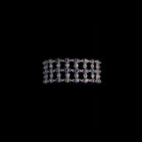 Sterling Silver Wide Filigree Bracelet with Multicolor Gemstones