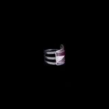 Sterling Silver Mother of Pearl and Purple Stone Ring