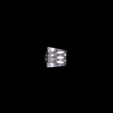 Sterling Silver Mother of Pearl and Purple Stone Ring
