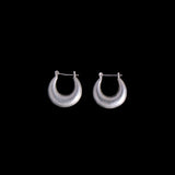 Sterling Silver Puffy Hoop Earrings on Bar
