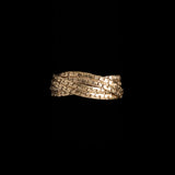 Vintage Gold Tone Braided Serpentine Link Bracelet