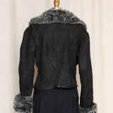 Moschyko Black Cropped Shearling Jacket