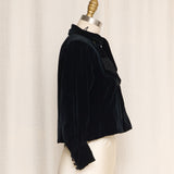 Antique Black Velvet Jacket with Tie Neck Detail