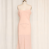 Antique Peach Silk Nightgown with Delicate Embroidery