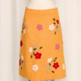 Vintage Orange Mohair Blend Floral Skirt