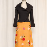 Vintage Orange Mohair Blend Floral Skirt