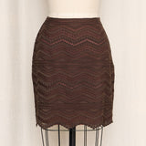 Bazar de Christian Lacroix Brown Lace Skirt