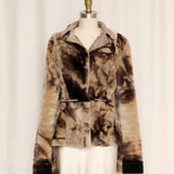 Tie Dye Brown Shearling Reversible Jacket