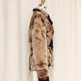 Tie Dye Brown Shearling Reversible Jacket