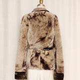 Tie Dye Brown Shearling Reversible Jacket