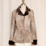 Tie Dye Brown Shearling Reversible Jacket