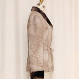 Tie Dye Brown Shearling Reversible Jacket