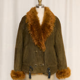 Pierre Balmain Olive Green Suede Jacket