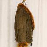 Pierre Balmain Olive Green Suede Jacket