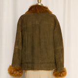 Pierre Balmain Olive Green Suede Jacket