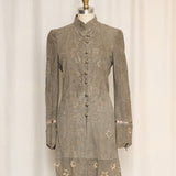 Christian Lacroix Bazar Grey Suede Long Jacket