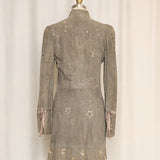 Christian Lacroix Bazar Grey Suede Long Jacket