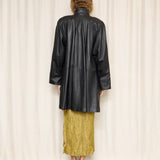 Plantation INN by Paskin Issey Miyake Black Leather Coat