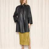 Plantation INN by Paskin Issey Miyake Black Leather Coat