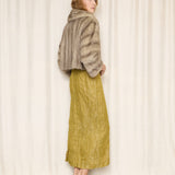 Vintage Grey Cropped Fur Jacket