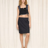 Miu Miu 2019 Crystal Embellishments Crop Top