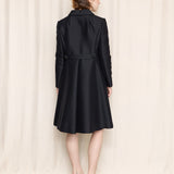 Staron Alaskine Silk Wool Blend Coat with Rhinestones
