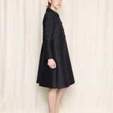 Staron Alaskine Silk Wool Blend Coat with Rhinestones