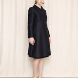 Staron Alaskine Silk Wool Blend Coat with Rhinestones