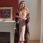 Antique Peach Silk Nightgown with Delicate Embroidery