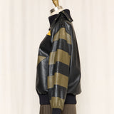 Valentino Patchwork Leather Bomber Sweater