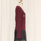 Just Cavalli Burgundy Beaded Longsleeve